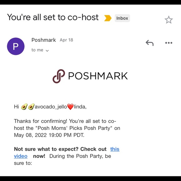 💥💥Hosting my 2️⃣nd Posh Party 🎉 5/8/2022 19:00 PST💥💥 - Picture 1 of 1